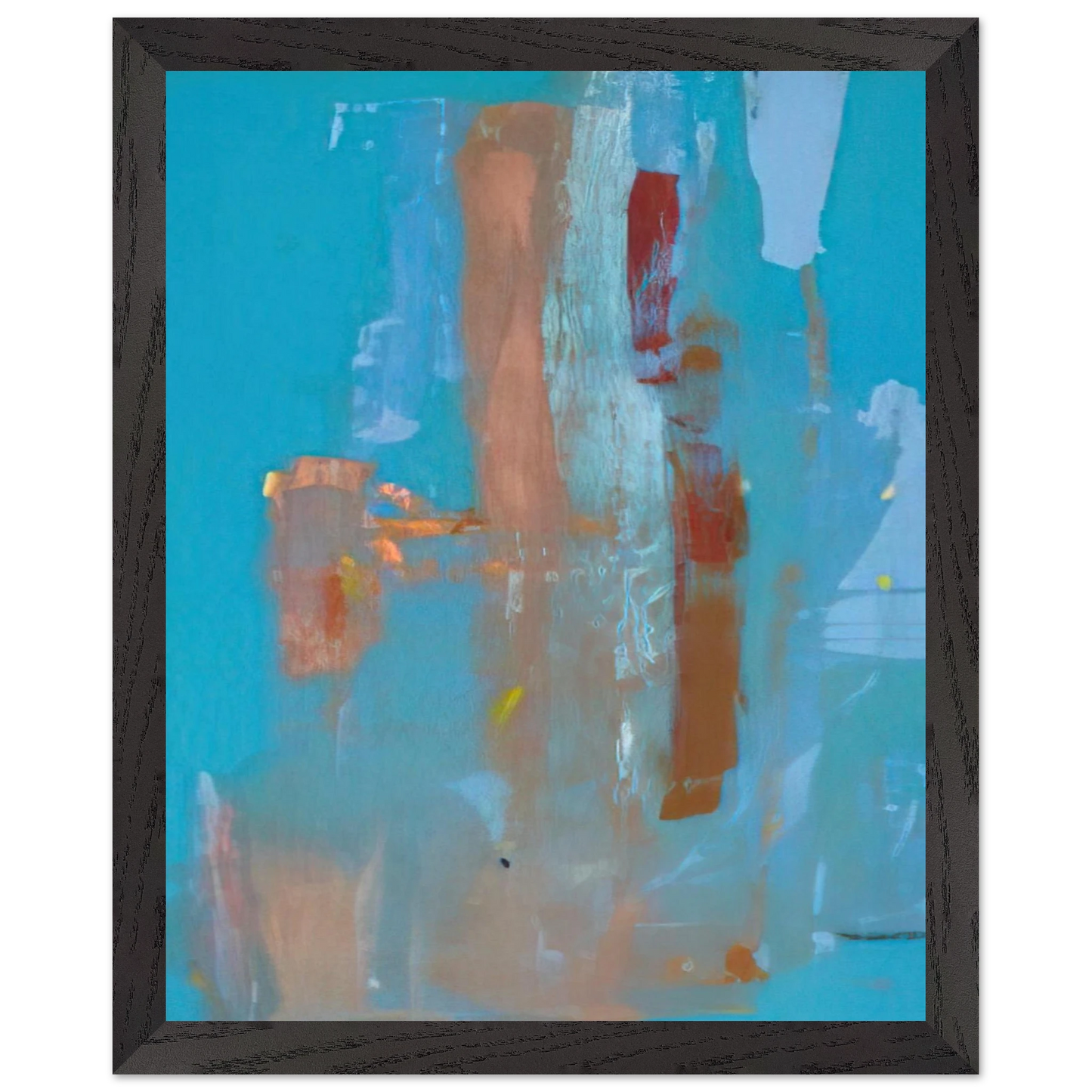 Helen Frankenthaler - In on Blue - 1976 Wall art - 21x29.7 cm / 8x12" - Premium Wooden Framed Poster With Fine Art Paper - Black frame