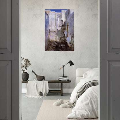 A Street in Algiers - John Singer Sargent Brushed Aluminum Print - 70x100 cm / 28x40 inches | John Singer Sargent Aluminum Print | John Singer Sargent Prints