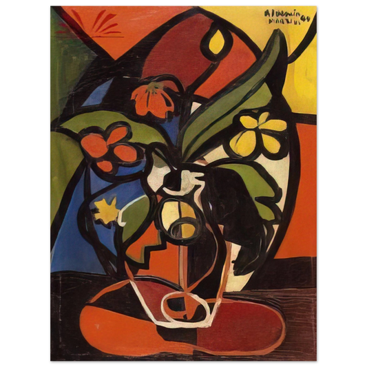 Aldemir Martins - Vase of Flowers - 1949 Fine Art Poster - Default Title