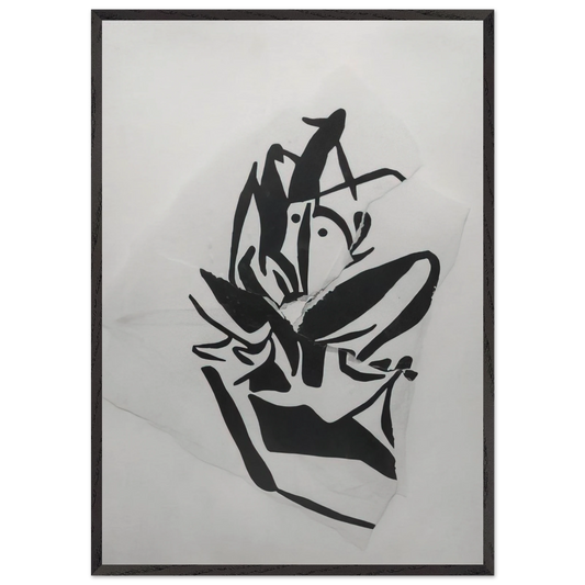 Torn-Up Woodcut - Jean Arp Framed Art Print – Black Wooden Frame - Default Title - -Framed Art Print