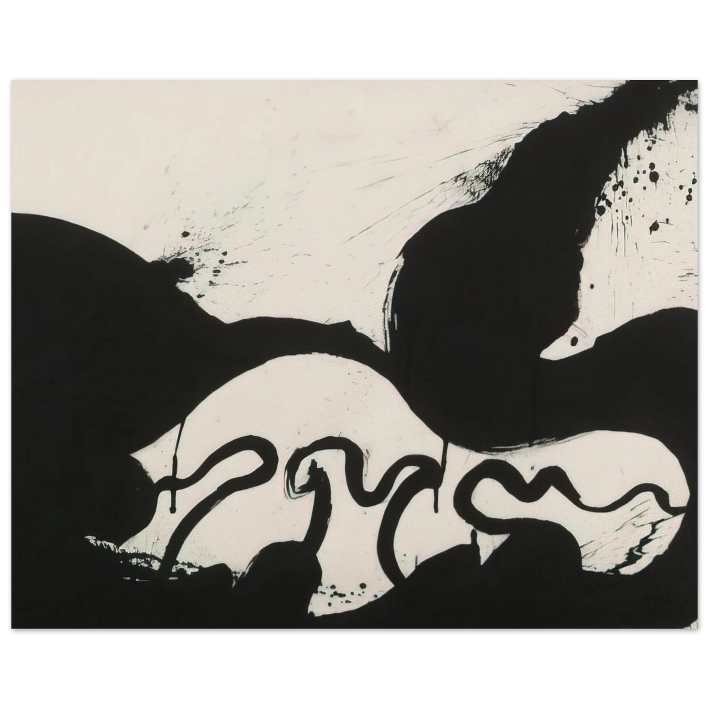 Helen Frankenthaler - Untitled - 1973 Wall art - 28x43  cm / XL (11x17 inches) - Premium Wooden Framed Poster With Fine Art Paper - Wood frame