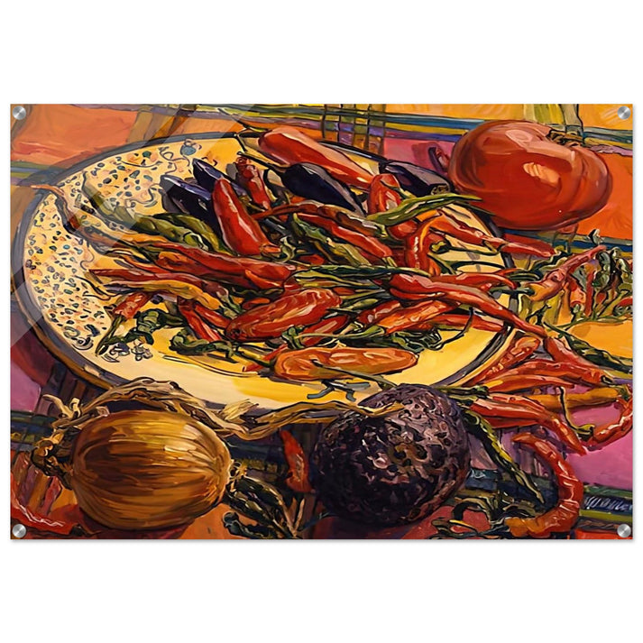 CHILI PEPPERS 2005 - Janet Fish Acrylic Print - 70x100 cm / 28x40″ inches | Janet Fish Wall Art | Janet Fish Prints