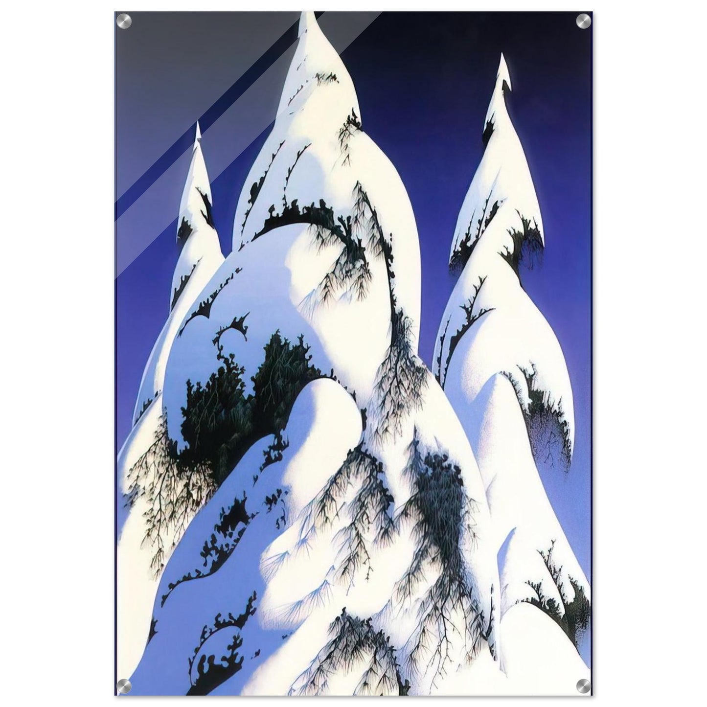 Snow Trees - Eyvind Earle Acrylic Print - 70x100 cm / 28x40″ inches | Eyvind Earle Wall Art | Eyvind Earle Prints