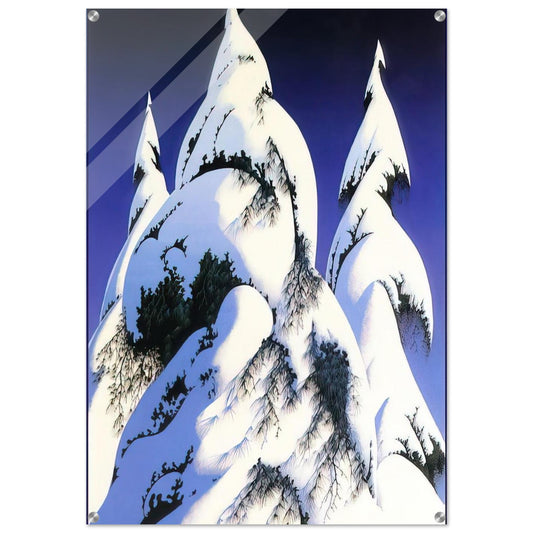 Snow Trees - Eyvind Earle Acrylic Print - 70x100 cm / 28x40″ inches | Eyvind Earle Wall Art | Eyvind Earle Prints