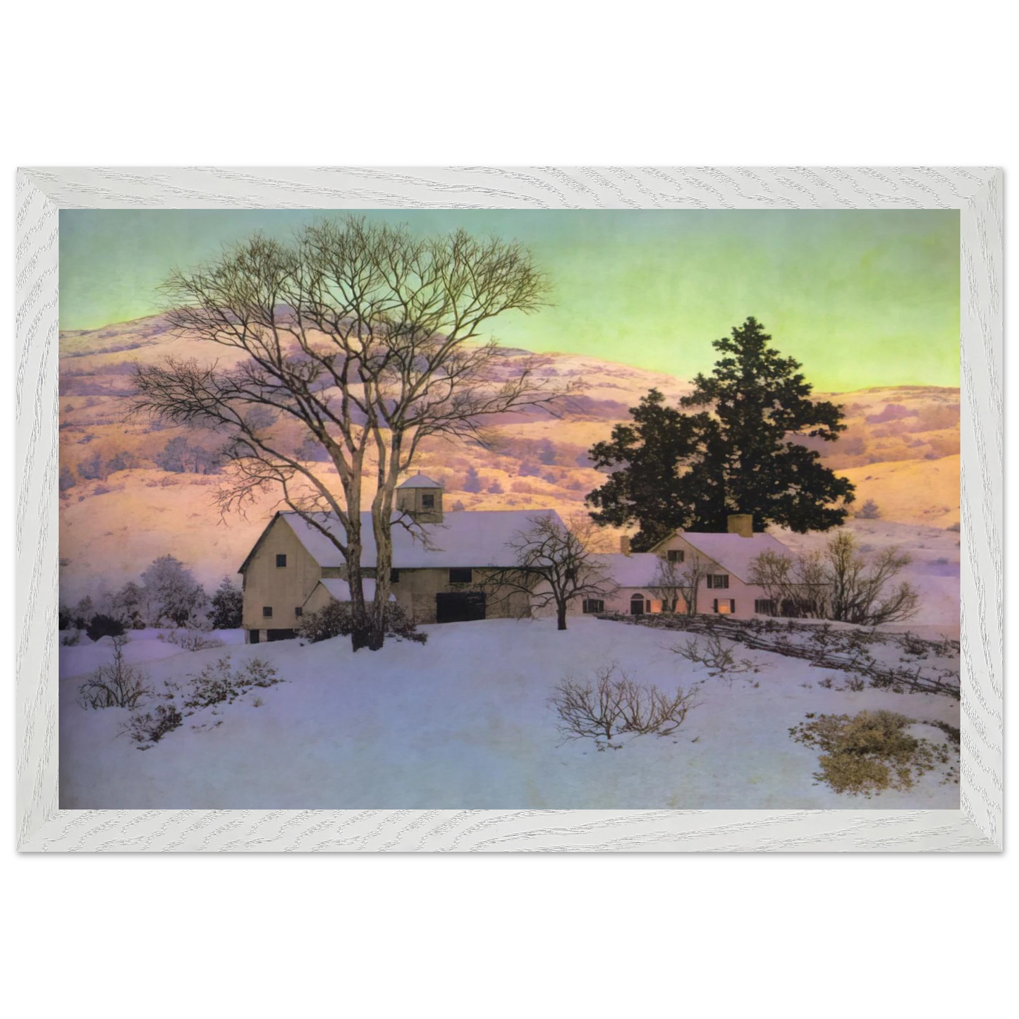 Maxfield Parrish - Afterglow Wall Art - 30x40 cm / 12x16 inches - Premium Wooden Framed Poster With Fine Art Paper - Black frame