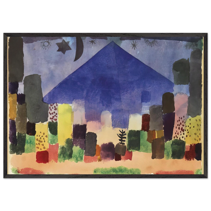 MOUNT NIESEN 1915 - Paul Klee 70x100 cm / 28x40 inches Framed Art Print – Black Wooden Frame