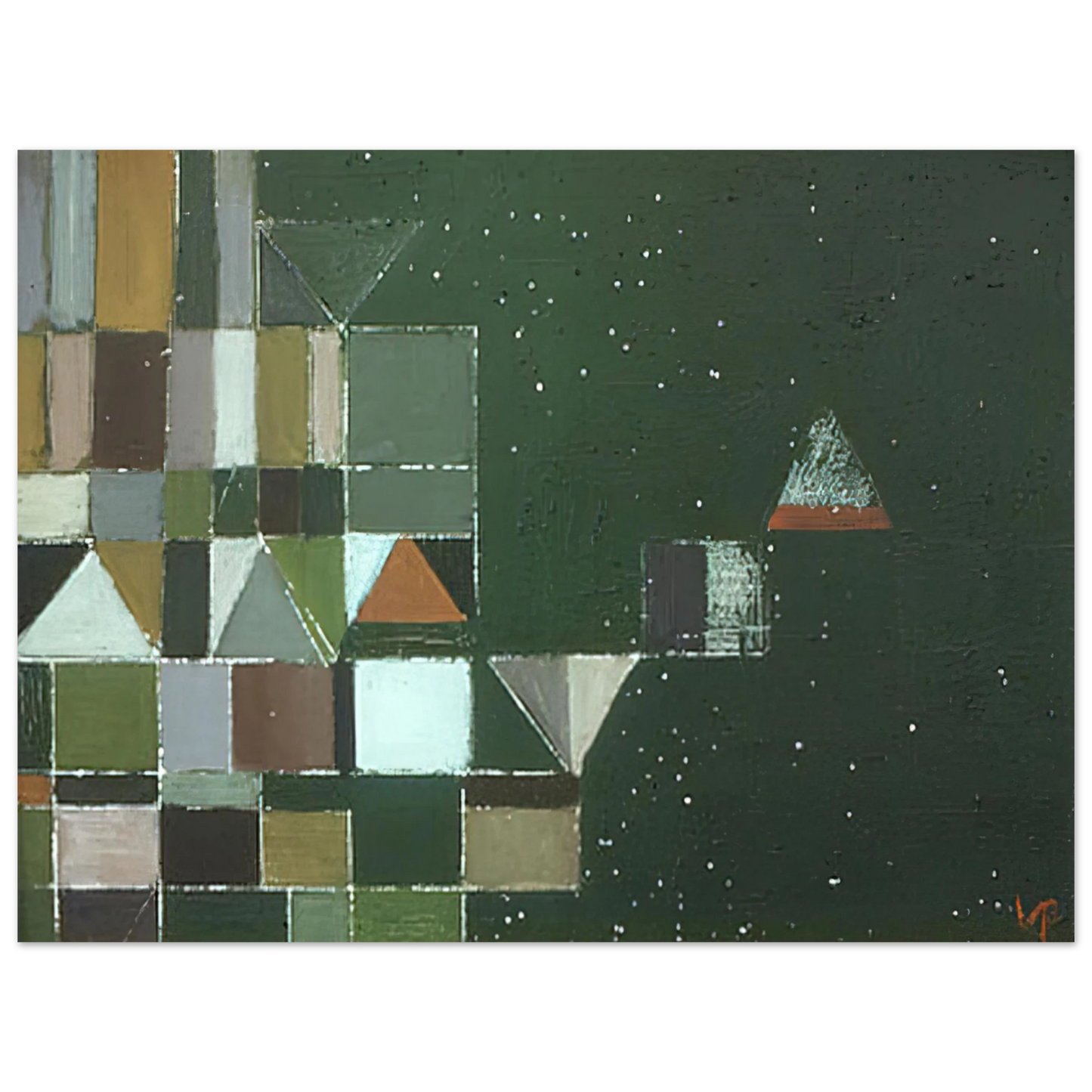 Victor Pasmore - SQUARE MOTIF GREEN LILAC 1948 Fine Art Poster - Default Title