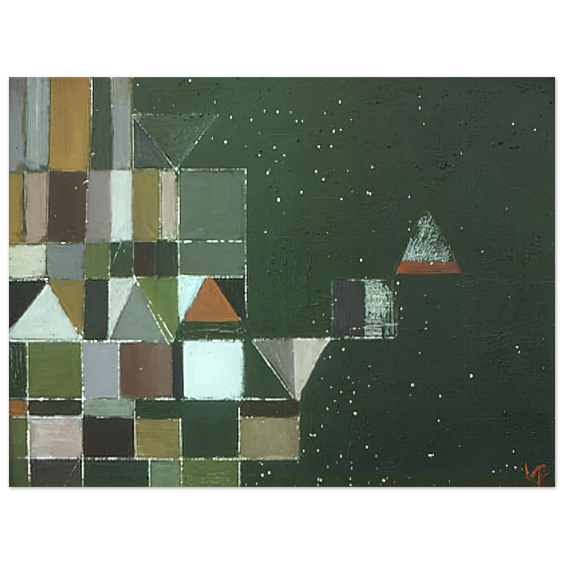 Victor Pasmore - SQUARE MOTIF GREEN LILAC 1948 Fine Art Poster - Default Title