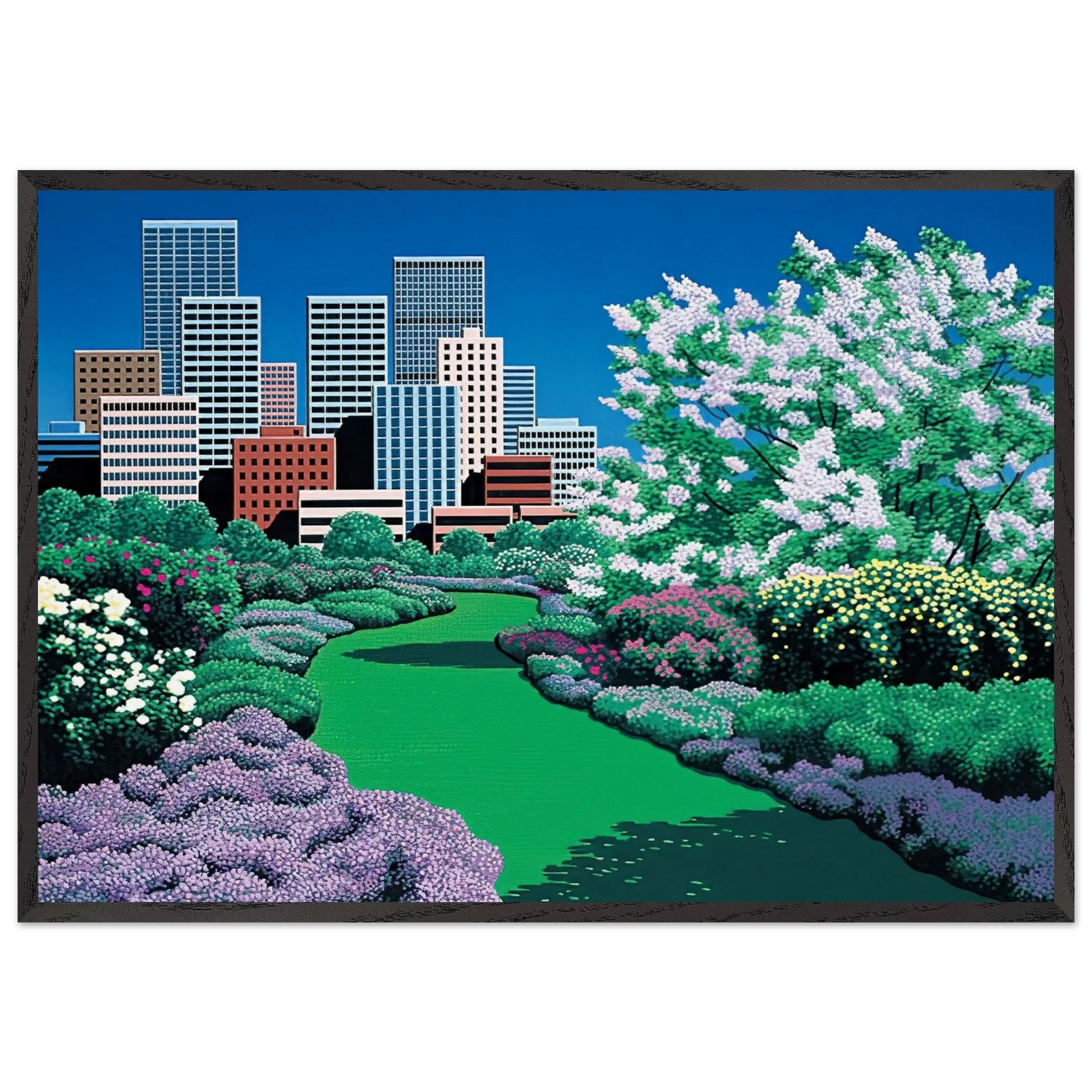 City Garden - Hiroshi Nagai Framed Art Print – Black Wooden Frame - Default Title - -Framed Art Print
