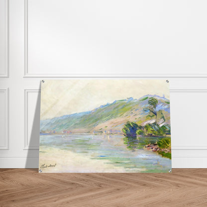 The Seine at Port-Villes, Clear Weather - claude monet Acrylic Print - 70x100 cm / 28x40″ inches | claude monet Wall Art | claude monet Prints