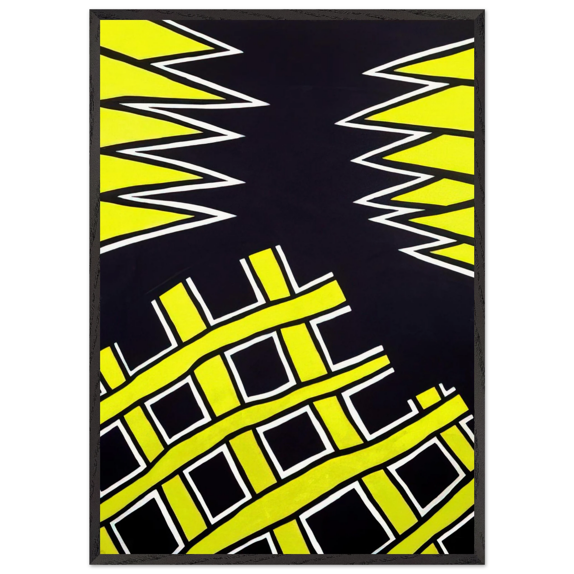 Untitled - 1962 N13 - Nicholas Krushenick Framed Art Print – Black Wooden Frame - Default Title - -Framed Art Print