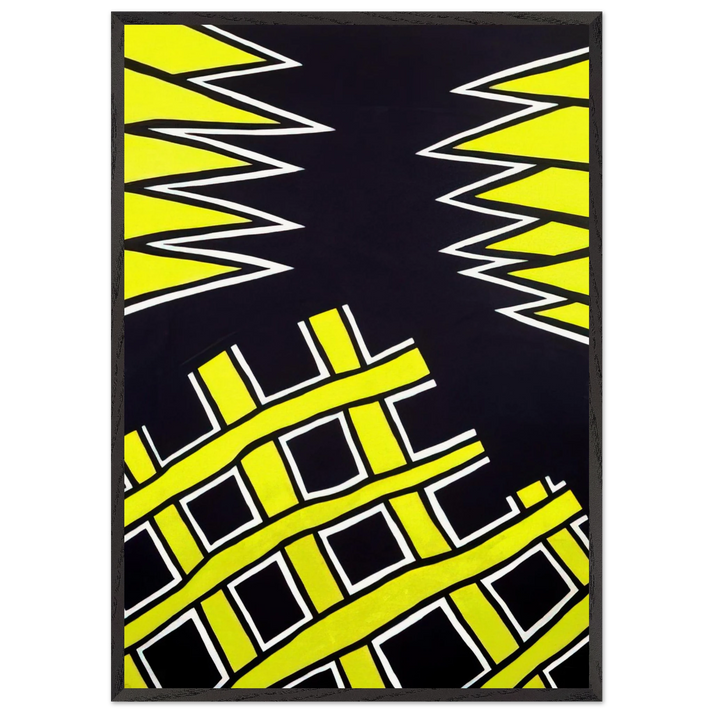 Untitled - 1962 N13 - Nicholas Krushenick 70x100 cm / 28x40 inches Framed Art Print – Black Wooden Frame