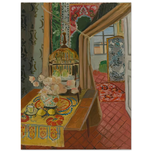 Henri Matisse - INTERIOR FLOWERS AND PARAKEETS 1924 Fine Art Poster - Default Title