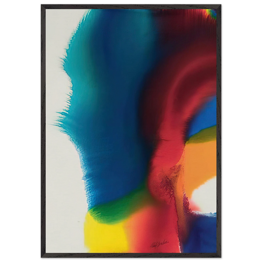 Rainbow Bleed - Color Field Painting Lyrical Abstraction - Paul Jenkins Framed Art Print – Black Wooden Frame - Default Title - -Framed Art Print