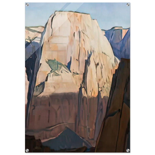 GREAT WHITE THRONE ZION CANYON UTAH 1933 - Maynard Dixon Acrylic Print - 70x100 cm / 28x40″ inches | Maynard Dixon Wall Art | Maynard Dixon Prints