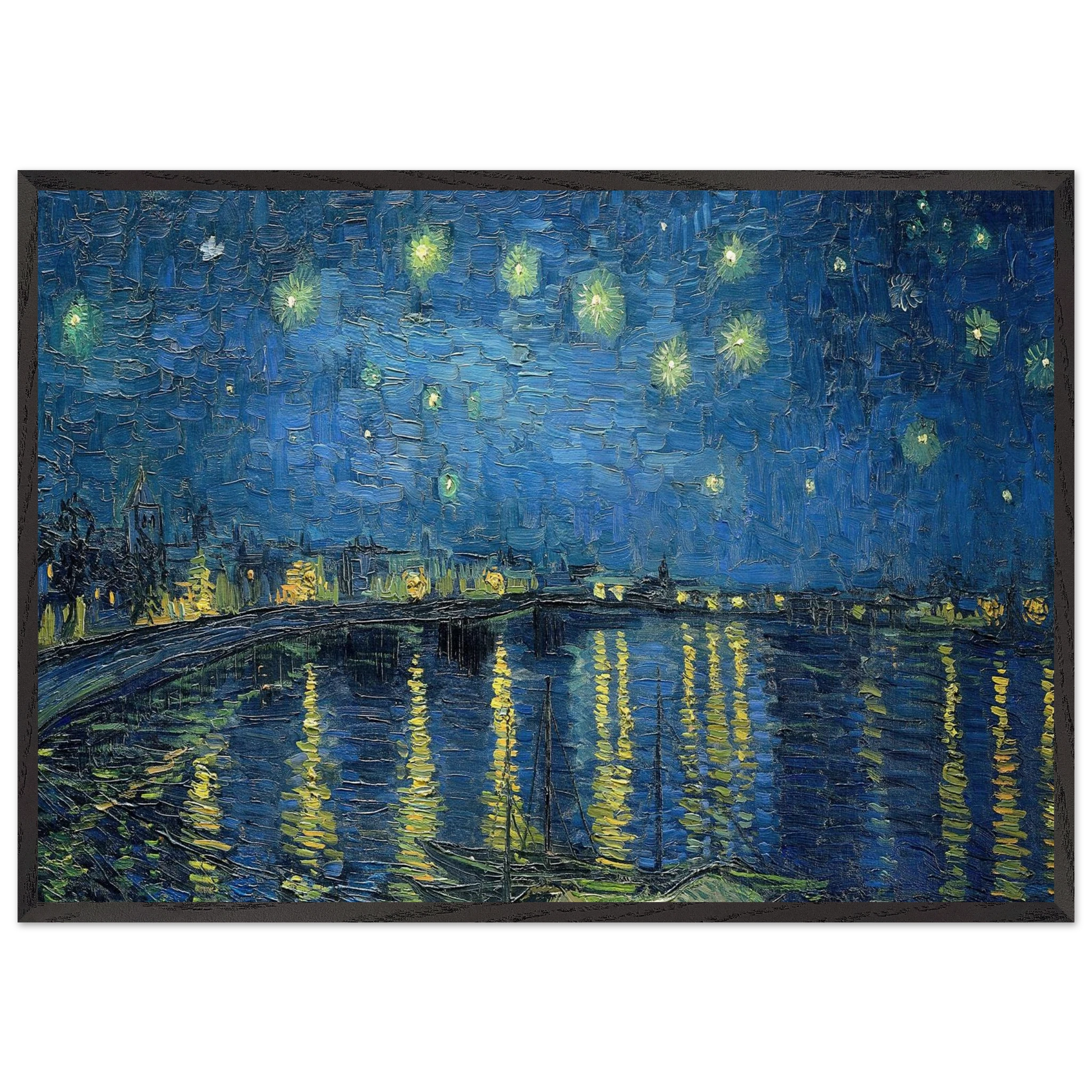 Starry Night Over the Rhone - Vincent van Gogh Framed Art Print – Black Wooden Frame - Default Title - -Framed Art Print