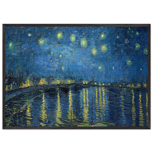 Starry Night Over the Rhone - Vincent van Gogh Framed Art Print – Black Wooden Frame - Default Title - -Framed Art Print
