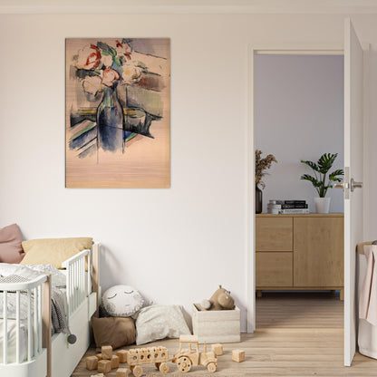 Roses in a Bottle - Paul Cézanne Brushed Aluminum Print - 70x100 cm / 28x40 inches | Paul Cézanne Aluminum Print | Paul Cézanne Prints