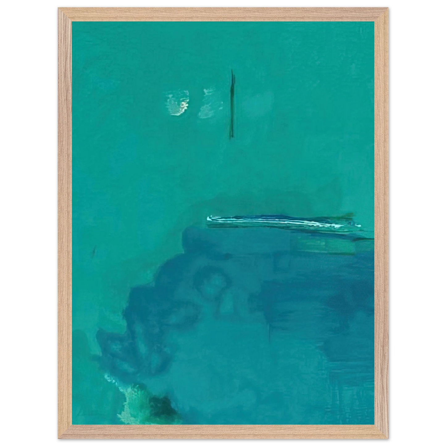Helen Frankenthaler - Contentment Island - 2004 Wall art - 50x70 cm / 20x28 inches - Premium Wooden Framed Poster With Fine Art Paper - White frame