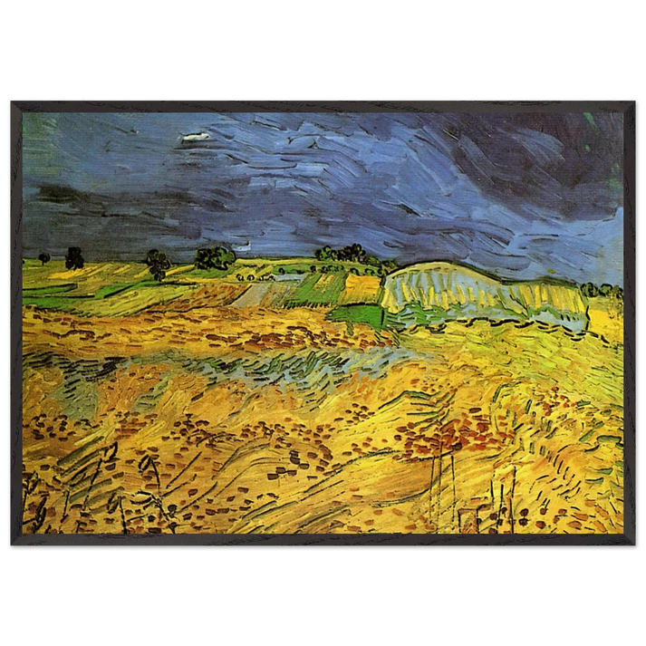 The Fields - Vincent van Gogh 70x100 cm / 28x40 inches Framed Art Print – Black Wooden Frame