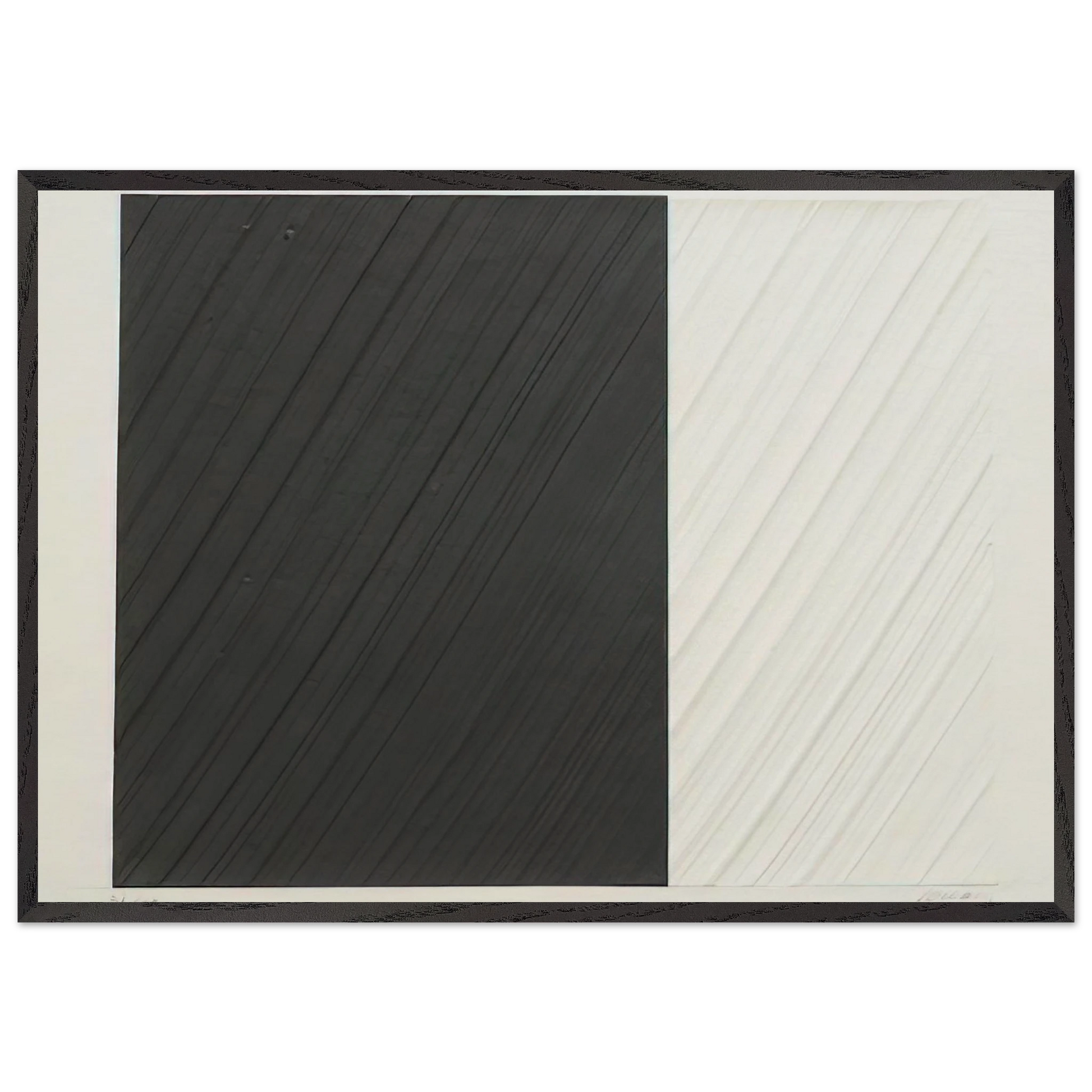 Untitled - 1991 N2 - Pierre Soulages Framed Art Print – Black Wooden Frame - Default Title - -Framed Art Print