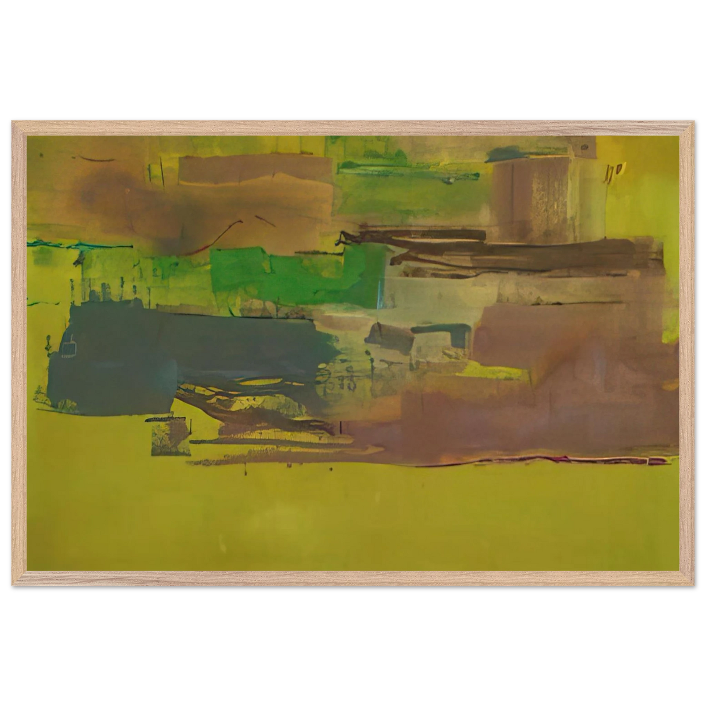 Helen Frankenthaler - August Deep - 1978 Wall art - 70x70 cm / 28x28 inches - Premium Wooden Framed Poster With Fine Art Paper - Black frame