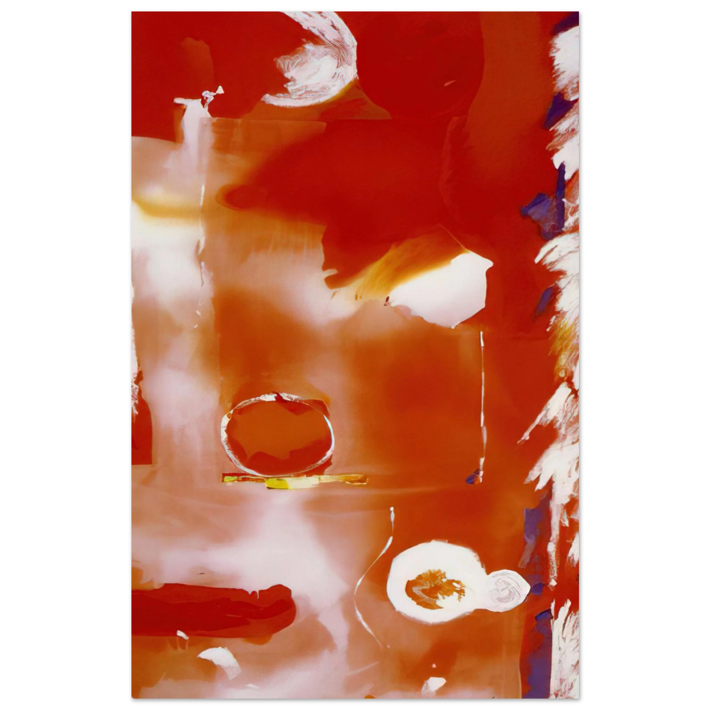 Helen Frankenthaler - Seeing the Moon on a Hot Summer Day - 1987 Wall art - A2 (42 x 59.4  cm) - Premium Wooden Framed Poster With Fine Art Paper - Wood frame