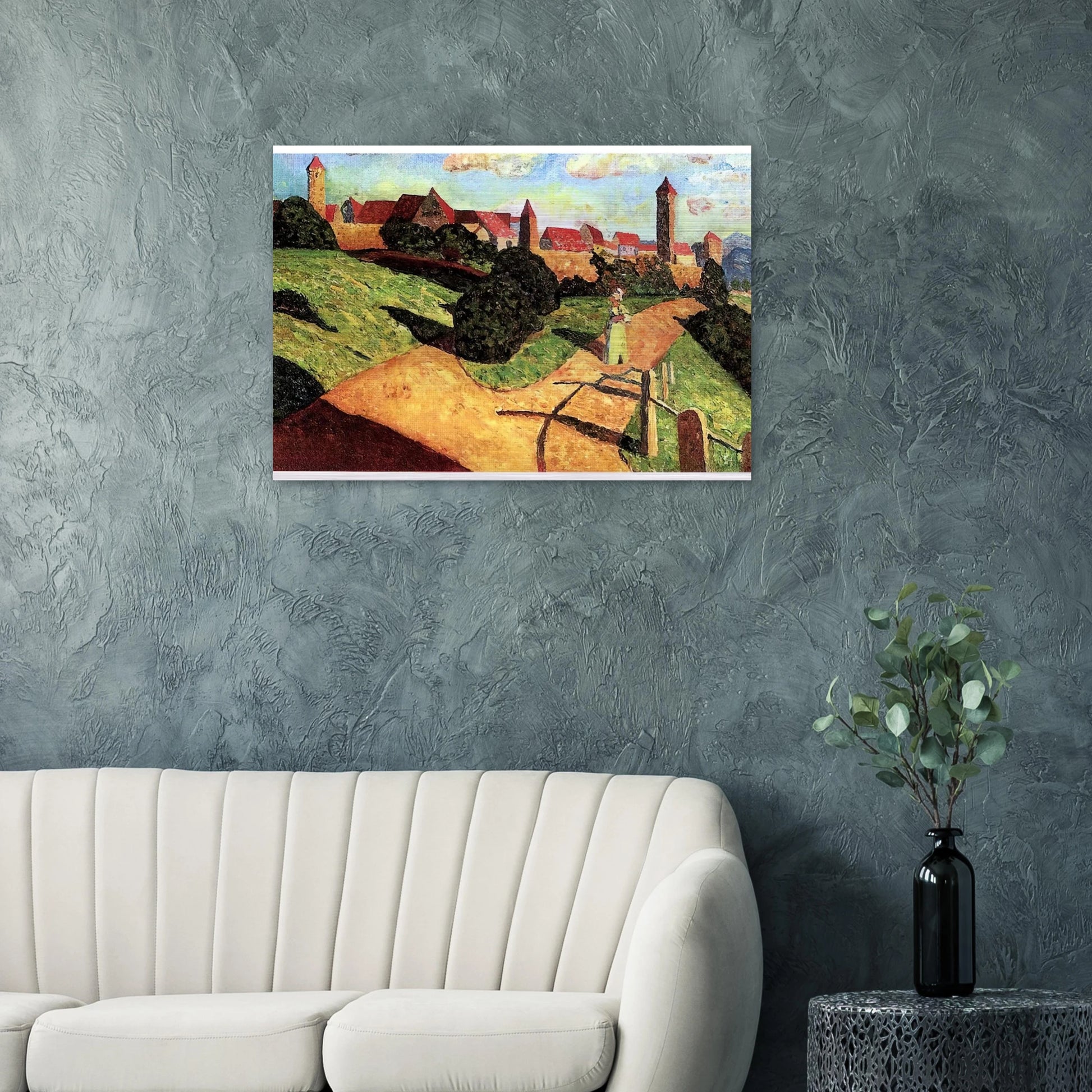 OLD TOWN II 1902 - Wassily Kandinsky Brushed Aluminum Print - 70x100 cm / 28x40 inches | Wassily Kandinsky Aluminum Print | Wassily Kandinsky Prints