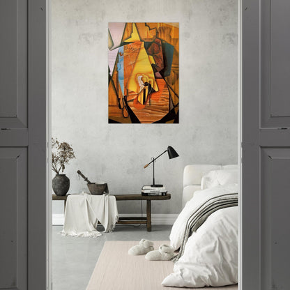 A MAN IN A CAFE 1914 - Juan Gris Brushed Aluminum Print - 70x100 cm / 28x40 inches | Juan Gris Aluminum Print | Juan Gris Prints