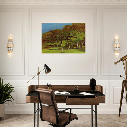 Fruit Trees - claude monet Brushed Aluminum Print - 70x100 cm / 28x40 inches | claude monet Aluminum Print | claude monet Prints