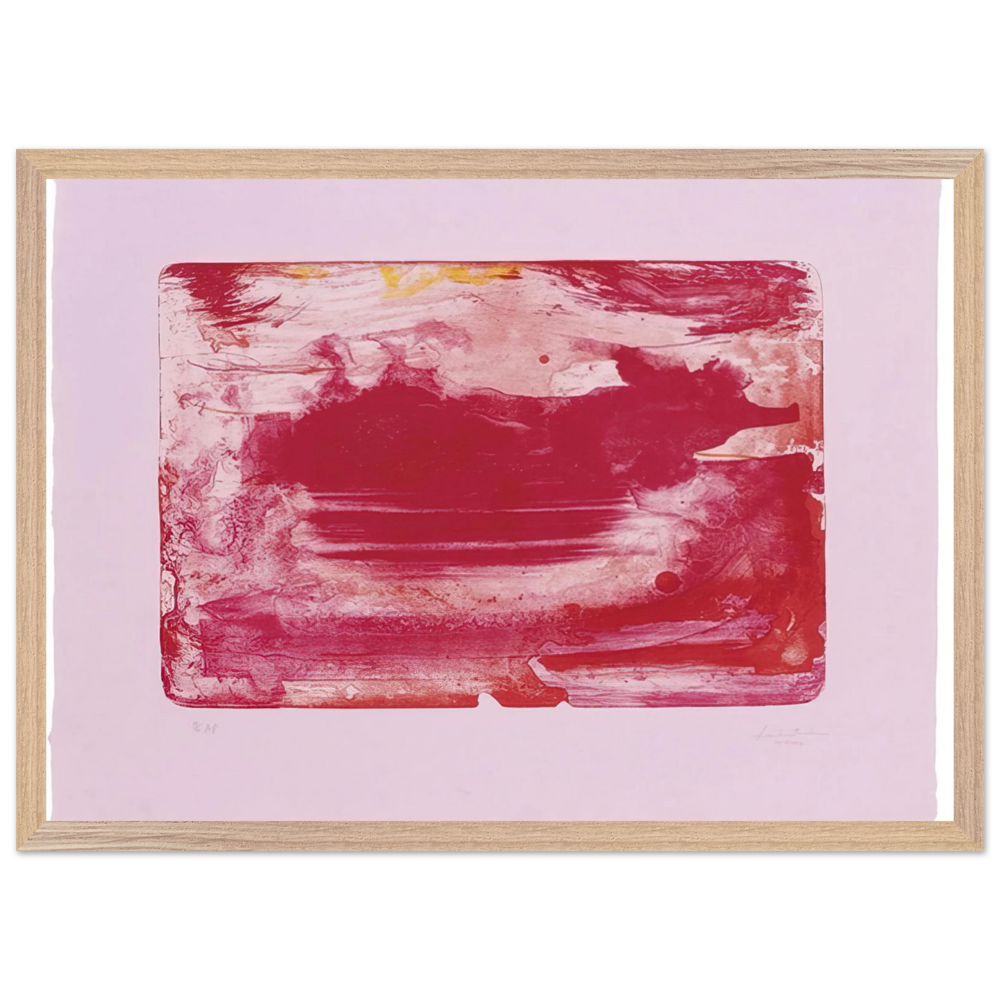Helen Frankenthaler - The Red Sea - 1982 Wall art - 45x60 cm / 18x24 inches - Premium Wooden Framed Poster With Fine Art Paper - Black frame