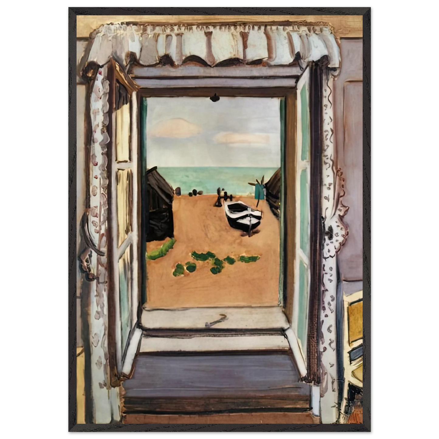 OPEN WINDOW ETRETAT 1920 - Henri Matisse Framed Art Print – Black Wooden Frame - Default Title - -Framed Art Print