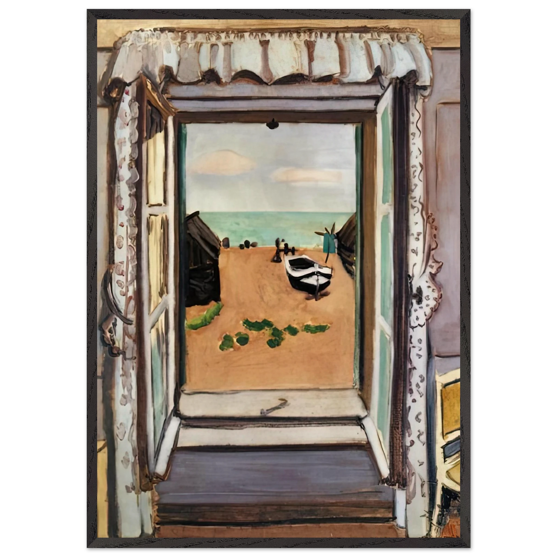 OPEN WINDOW ETRETAT 1920 - Henri Matisse Framed Art Print – Black Wooden Frame - Default Title - -Framed Art Print