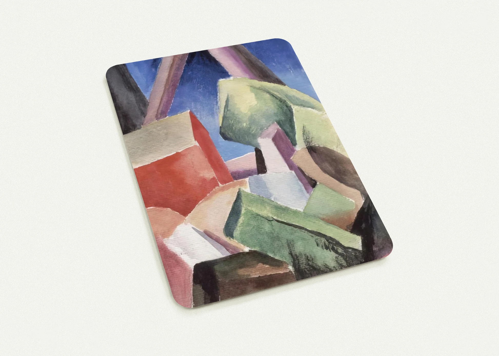 HOUSE IN CUBIST LANDSCAPE 1920 By Thomas Hart Benton Pack of 10 Post Cards | Thomas Hart Benton Post Cards | A6 (10.5 x 14.8 cm) - 4.1 x 5.8 inches