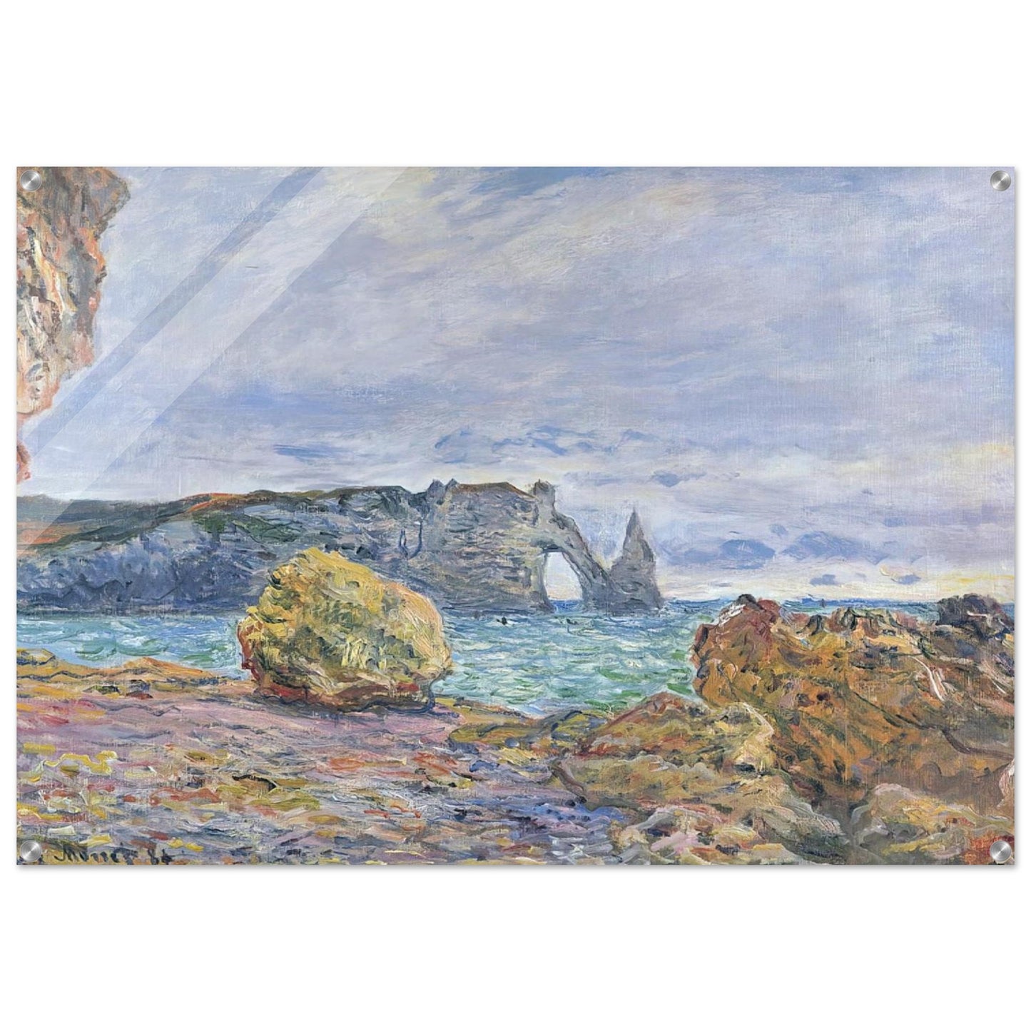 Etretat, the Beach and the Porte d'Aval - claude monet Acrylic Print - 70x100 cm / 28x40″ inches | claude monet Wall Art | claude monet Prints