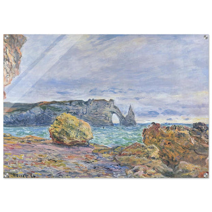Etretat, the Beach and the Porte d'Aval - claude monet Acrylic Print - 70x100 cm / 28x40″ inches | claude monet Wall Art | claude monet Prints