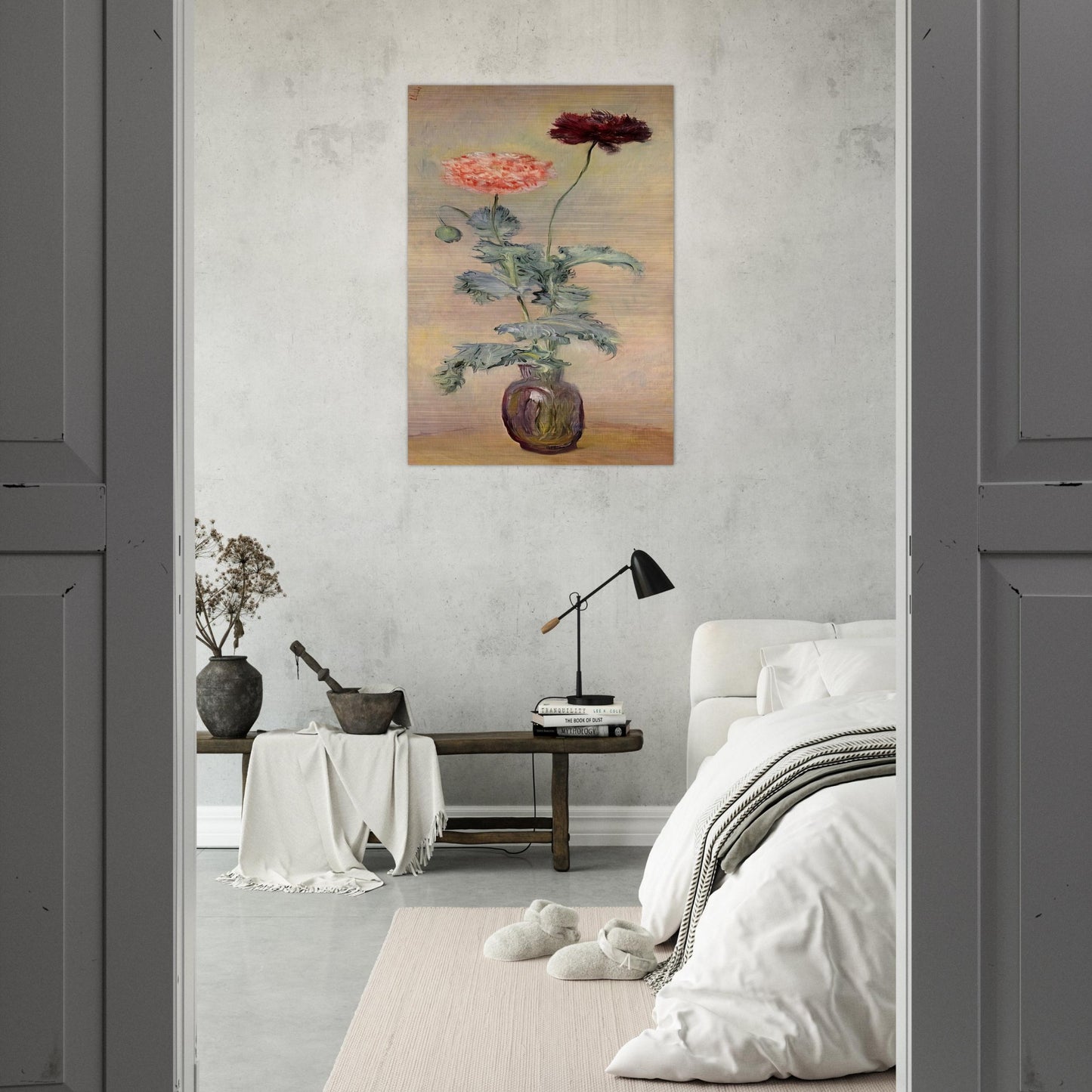 Red and Pink Poppies - claude monet Brushed Aluminum Print - 70x100 cm / 28x40 inches | claude monet Aluminum Print | claude monet Prints