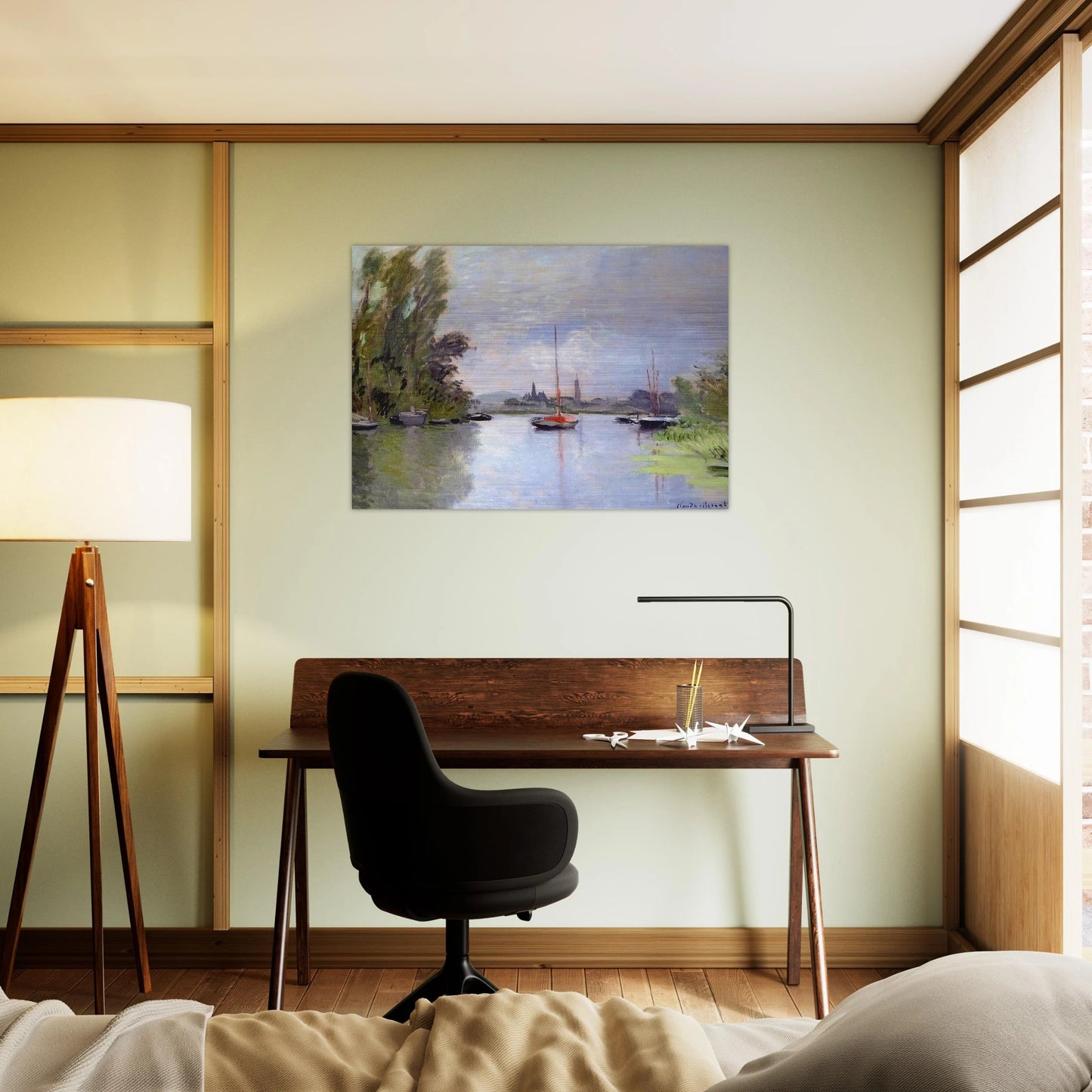Argenteuil Seen from the Small Arm of the Seine - claude monet Brushed Aluminum Print - 70x100 cm / 28x40 inches | claude monet Aluminum Print | claude monet Prints