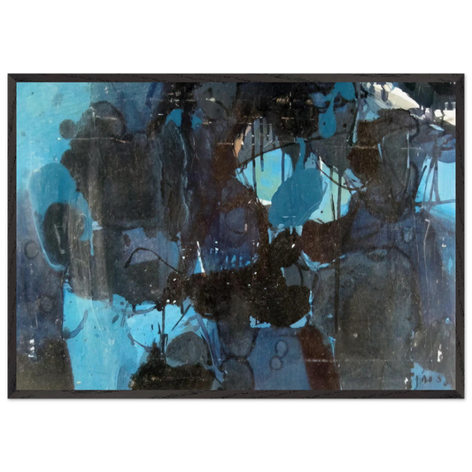 Untitled - 1950 N5 - Jiro Yoshihara Framed Art Print – Black Wooden Frame - Default Title - -Framed Art Print