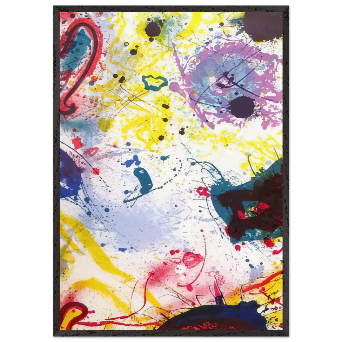 Untitled  SF-345  - Sam Francis 70x100 cm / 28x40 inches Framed Art Print – Black Wooden Frame