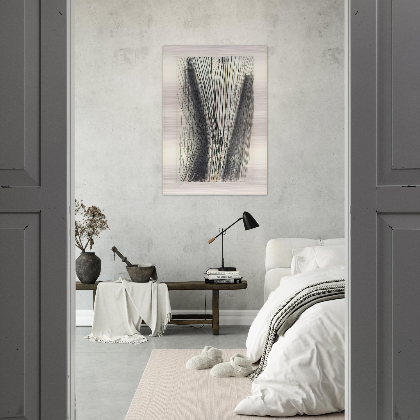 #18 - 1953 - Hans Hartung Brushed Aluminum Print - 70x100 cm / 28x40 inches | Hans Hartung Aluminum Print | Hans Hartung Prints