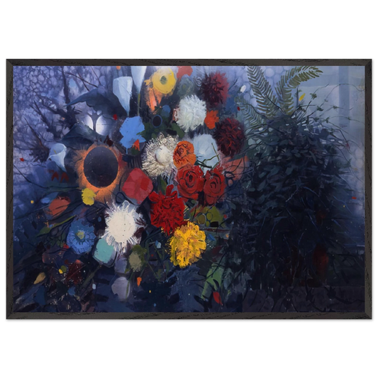 Flowers No 1 - 1975 - Gebre Kristos Desta Framed Art Print – Black Wooden Frame - Default Title - -Framed Art Print