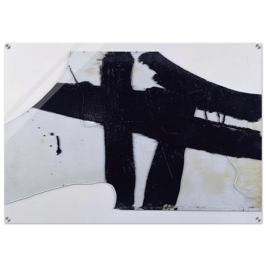 Goudron sur verre 45.5 x 76.5 cm, 1948 - 1948 - Pierre Soulages Acrylic Print - 70x100 cm / 28x40″ inches