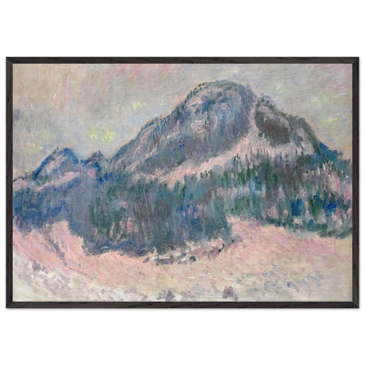 Mount Kolsaas Rose Reflection - claude monet 70x100 cm / 28x40 inches Framed Art Print – Black Wooden Frame