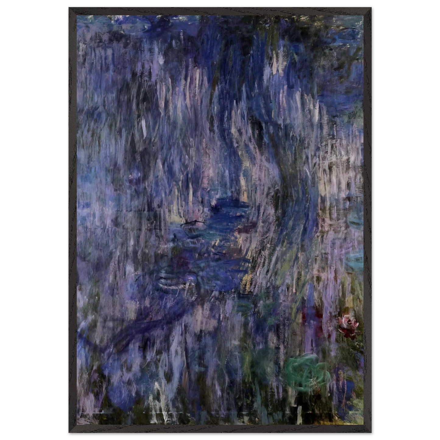 Water Lilies Reflection of a Weeping Willows - claude monet Framed Art Print – Black Wooden Frame - Default Title - -Framed Art Print