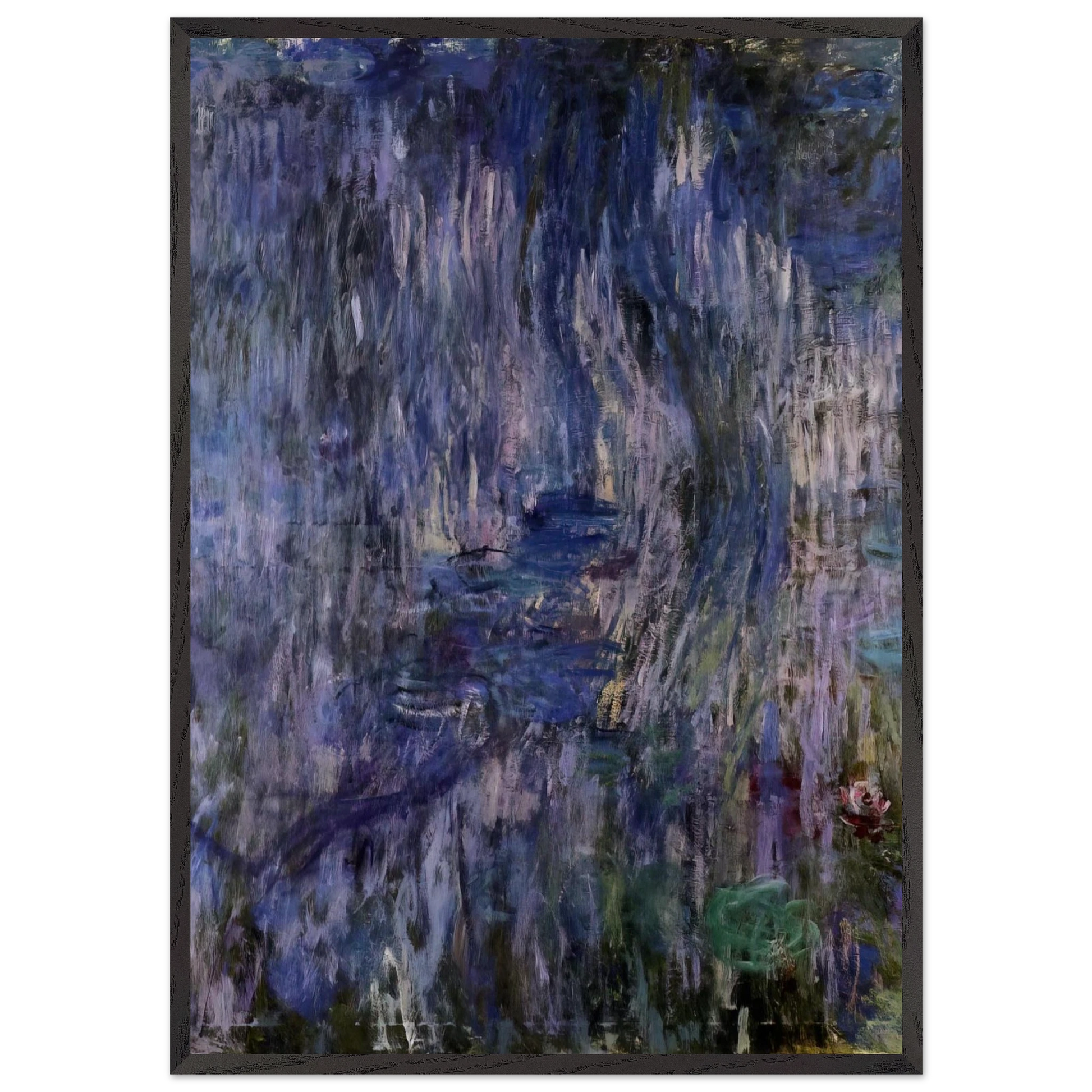 Water Lilies Reflection of a Weeping Willows - claude monet Framed Art Print – Black Wooden Frame - Default Title - -Framed Art Print