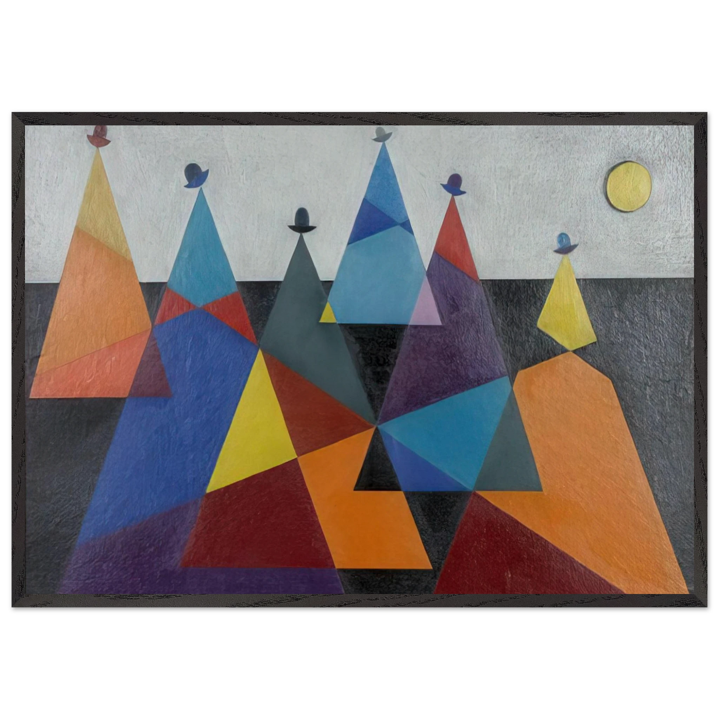 Untitled Mountains - 1955 - Omar Rayo Framed Art Print – Black Wooden Frame - Default Title - -Framed Art Print