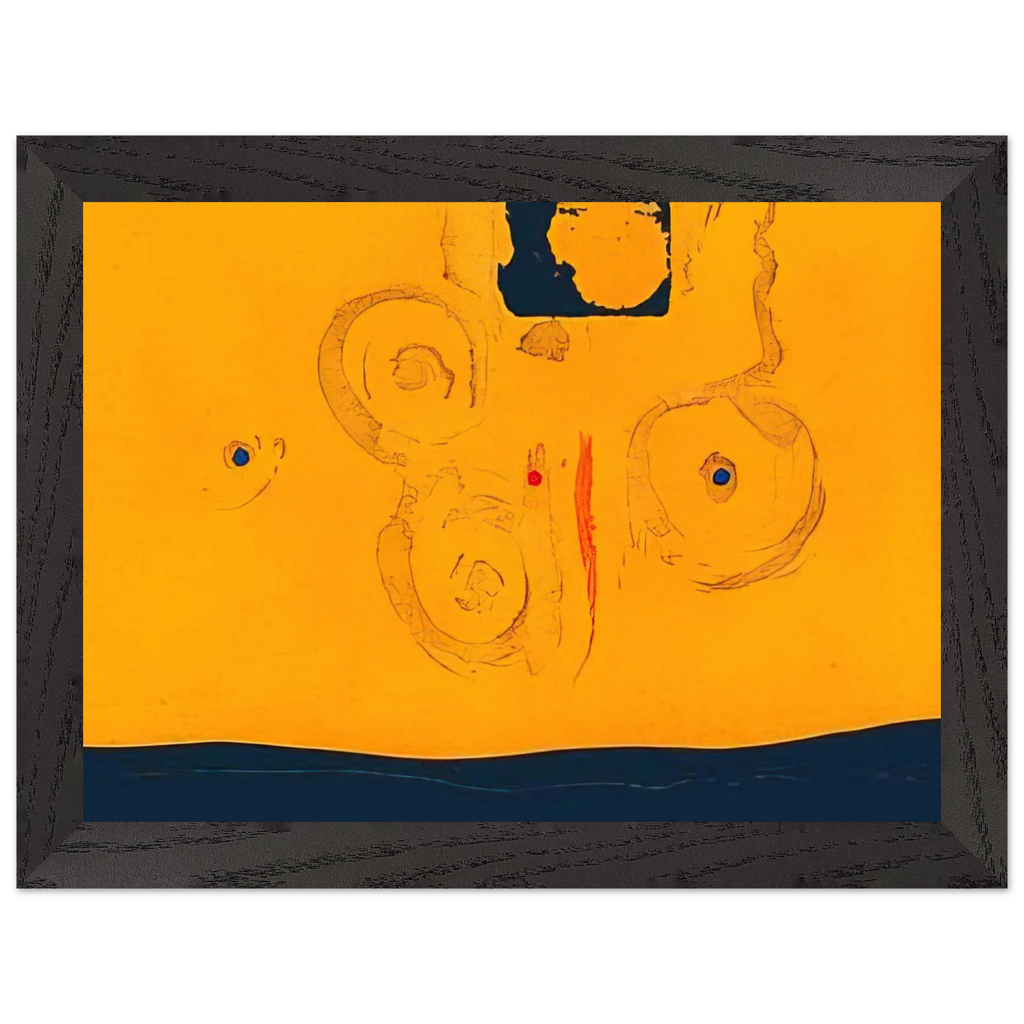 Helen Frankenthaler - Plaza Real - 1988 Wall art - 50x70 cm / 20x28 inches - Premium Wooden Framed Poster With Fine Art Paper - Black frame