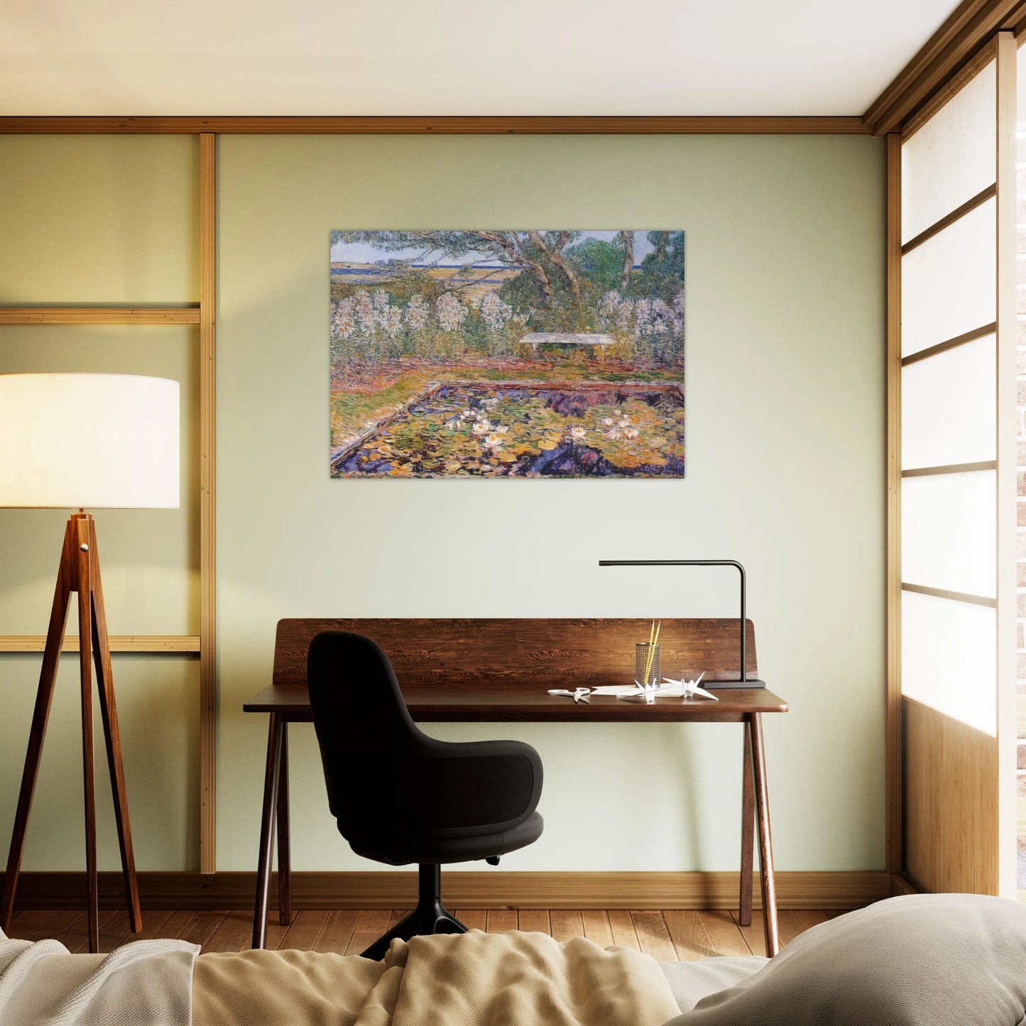 A long island garden - Childe Hassam Brushed Aluminum Print - 70x100 cm / 28x40 inches | Childe Hassam Aluminum Print | Childe Hassam Prints