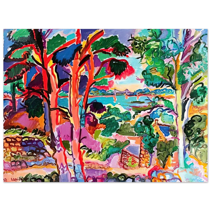 Charles Lapicque - Le trieux a Lancerf - 1957  75x100 cm / 30x40inches Fine Art Poster
